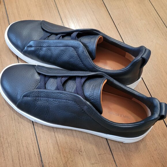 ZEGNA ITALIAN LEATHER SHOES - 3 STICH - Picture 1 of 3